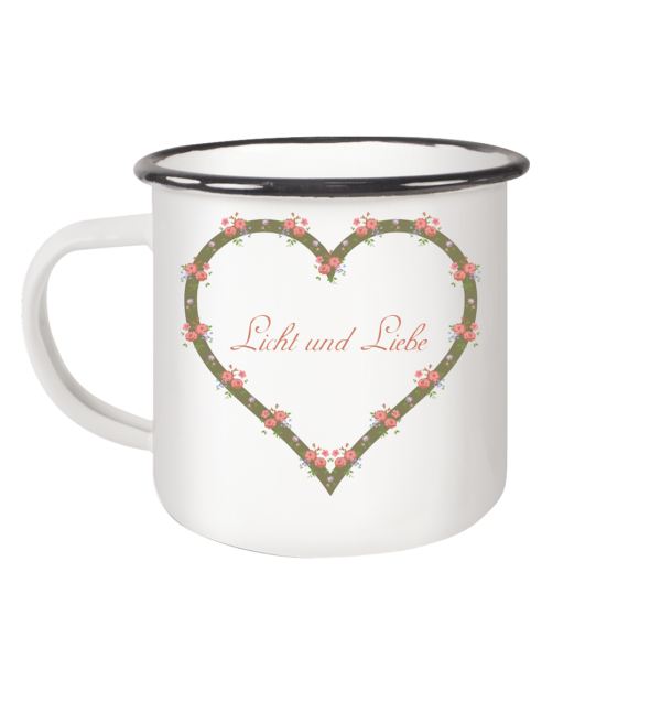 Licht und Liebe - Emaille Tasse – Bild 2